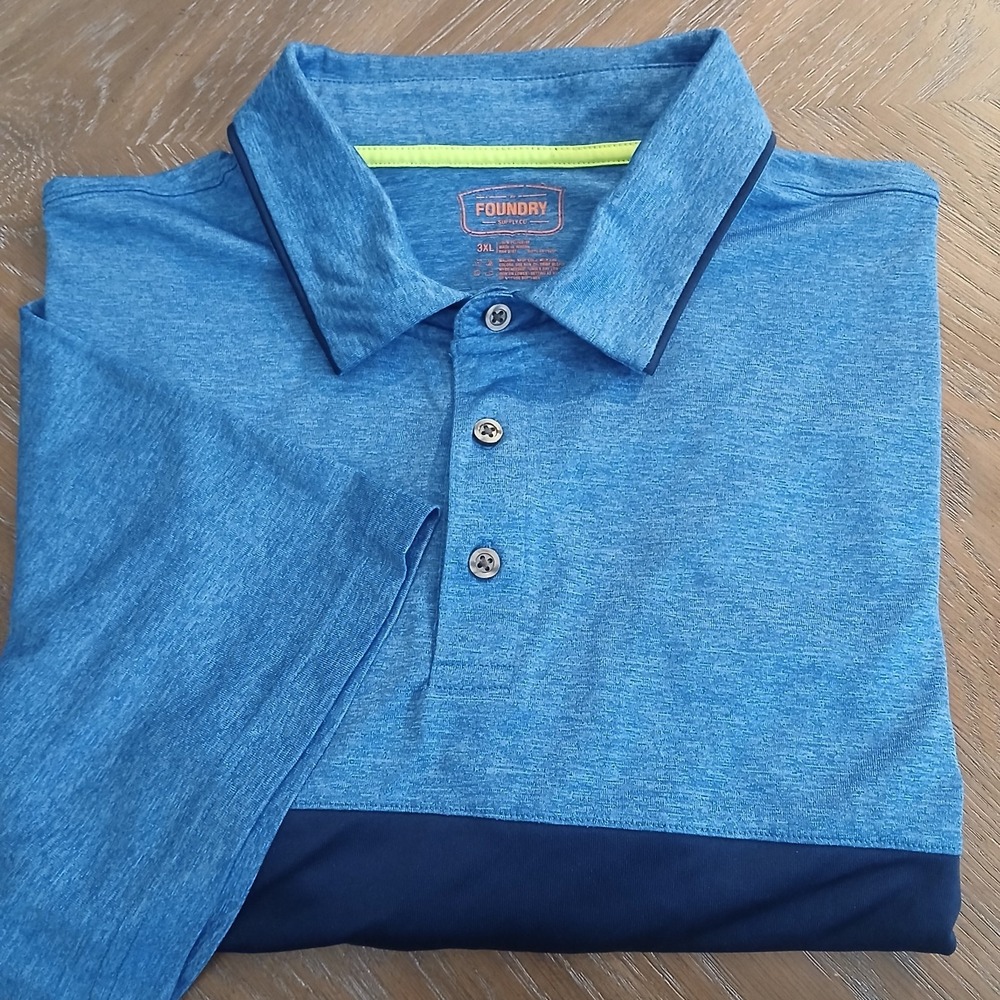 Foundry Big And Tall Supply Co Men Colorblock Performance Polo Short Sleeve